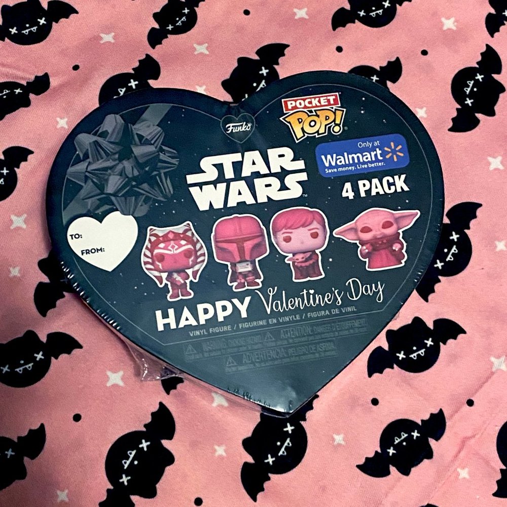 Star Wars Valentine's Day Funko Pocket Pop 4 Pack Heart Box Walmart Exclusive